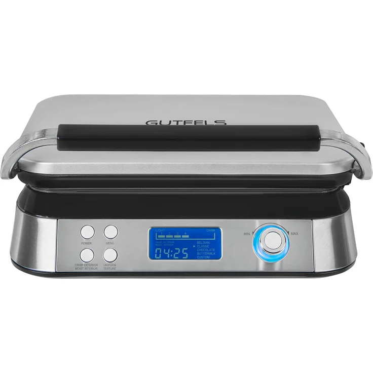 Gutfels WAFFLE 5010 Waffeleisen, 1600 Watt, antihaftbeschichtete Platten, Timer, Display, 5 Programme, schwarz, inox – Bild 10