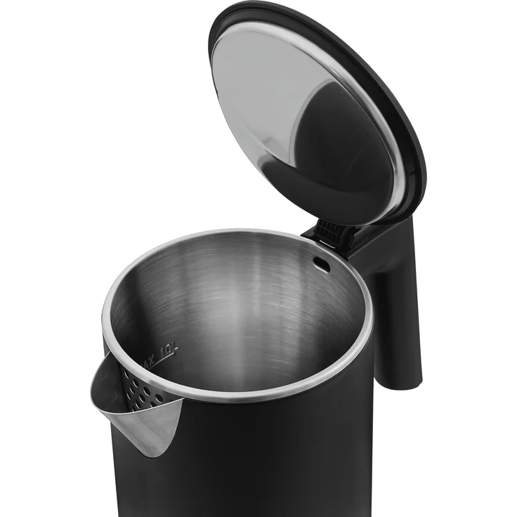 Gutfels WATER 2020 Wasserkocher, 2200 Watt, 1 Liter, integrierter Filter, doppelwanding, Überhitzungsschutz, schwarz – Bild 4