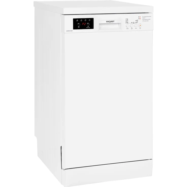 Exquisit GSP9310-060E weiss, Geschirrspüler, E, Geräuschemissionsklasse C, Geräuschemissionen 49 Dezibel – Bild 1