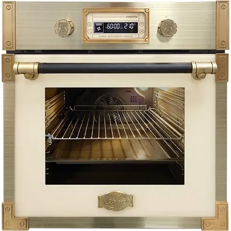 Kaiser EH 6427 ElfAD Retro Pyrolyse Einbau Backofen 73L Elfenbeinfarbiges Glas 60 cm, A