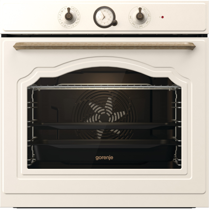 Gorenje BOS67371CLI Einbaubackofen, Classico Collection, A, Breite 59,5 cm, Volumen 77 l, Handgriff gold, elfenbein/creme,