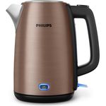 Philips Viva Collection HD9355-92 Wasserkocher, 1.7 L, 2060 W, Warmhaltefunktion, Black Copper