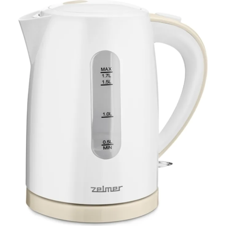 Zelmer ZCK7616I Wasserkocher, 1,7 l, 2200 W, Wasserstandsanzeige Überhitzungsschutz, Kunststoff, weiß