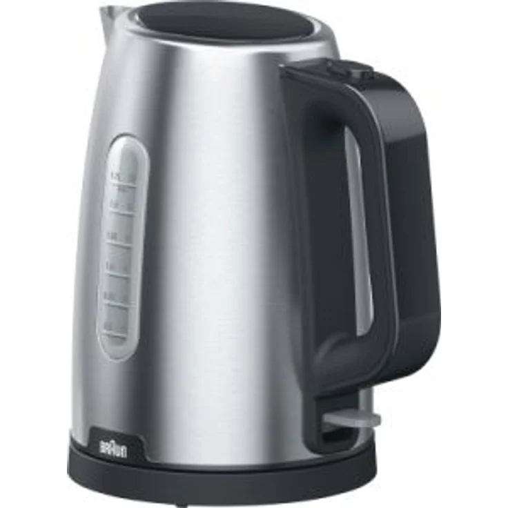 Braun WK1500BK Wasserkocher, 2200 Watt, 1,7 Liter, Temperaturanzeige, Abschaltautomatik, silber, schwarz – Bild 1