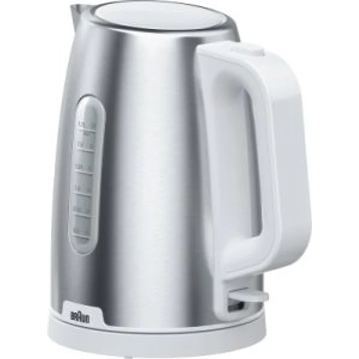 Braun WK1500WH Wasserkocher, 2200 Watt, 1,7 Liter, Temperaturanzeige, Abschaltautomatik, silber, schwarz – Bild 1