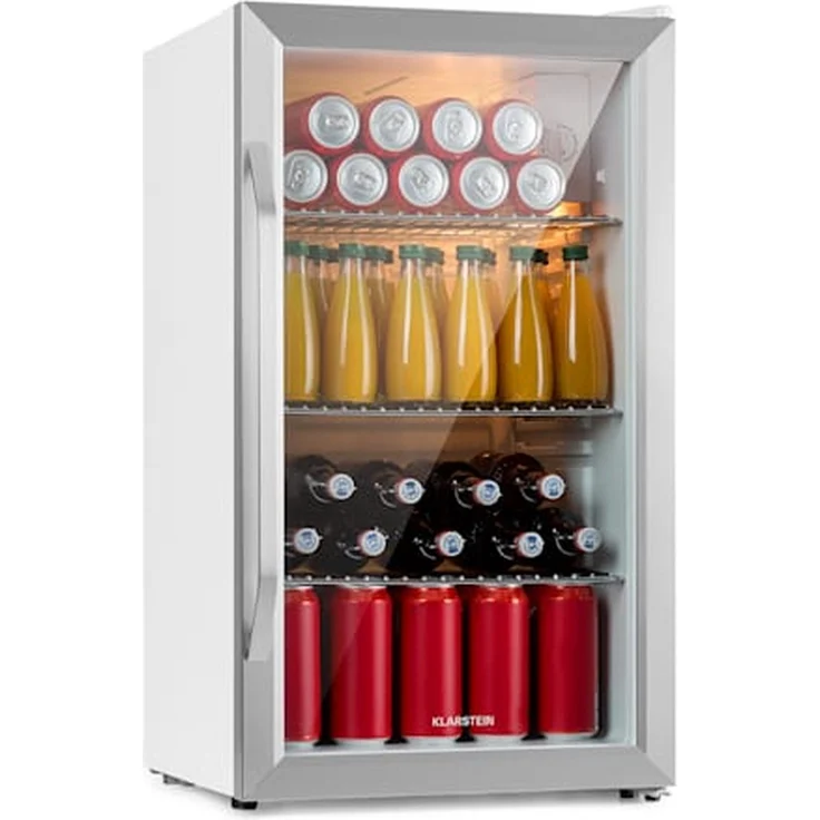 Klarstein Beersafe XXL Getränkekühlschrank, freistehend, Crystal White, 3 Böden, doppelt isolierte Panoramaglastür, Energieklasse E – Bild 1