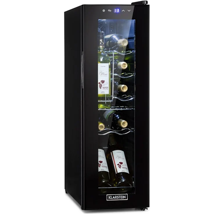 Klarstein Shiraz 12 Slim Uno Weinkühlschrank, freistehend, weiß, 12 Flaschen, Touch, 5 - 18 °C, LED, Energieklasse G – Bild 1