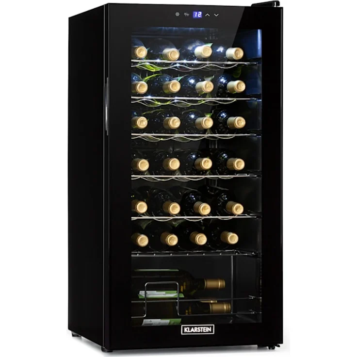 Klarstein Shiraz 28 Uno Weinkühlschrank, freistehend, weiß, 28 Flaschen, Touch-Bedienfeld, 5 - 18 °C, Energieklasse G – Bild 1