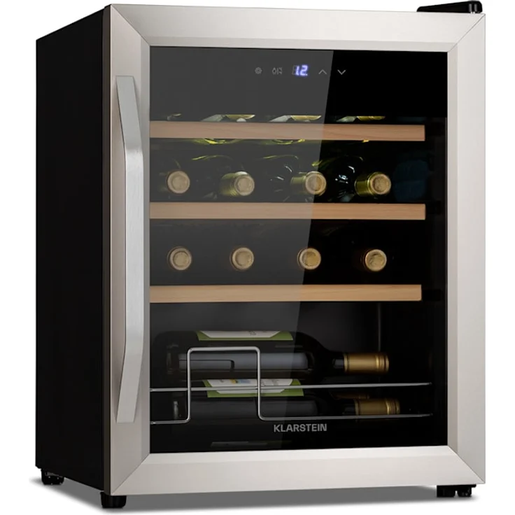 Klarstein Vinamour 16 Uno Weinkühlschrank, freistehend, silber, 16 Flaschen, Energieklasse G – Bild 1