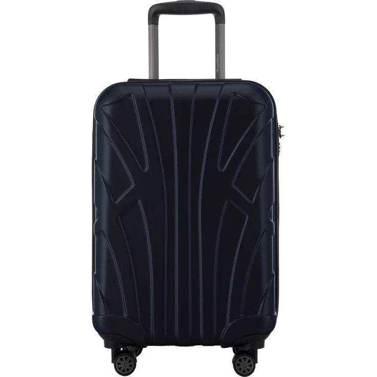 Suitline Handgepäck Hartschalen Koffer Koffer Trolley Rollkoffer Reisekoffer, TSA, 55 cm, ca. 40 Liter, 100% ABS Matt Dunkelblau – Bild 2