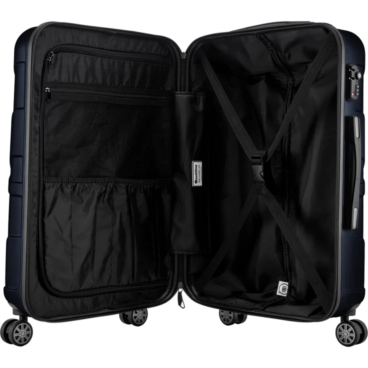 Suitline Handgepäck Hartschalen Koffer Koffer Trolley Rollkoffer Reisekoffer, TSA, 55 cm, ca. 40 Liter, 100% ABS Matt Dunkelblau – Bild 6