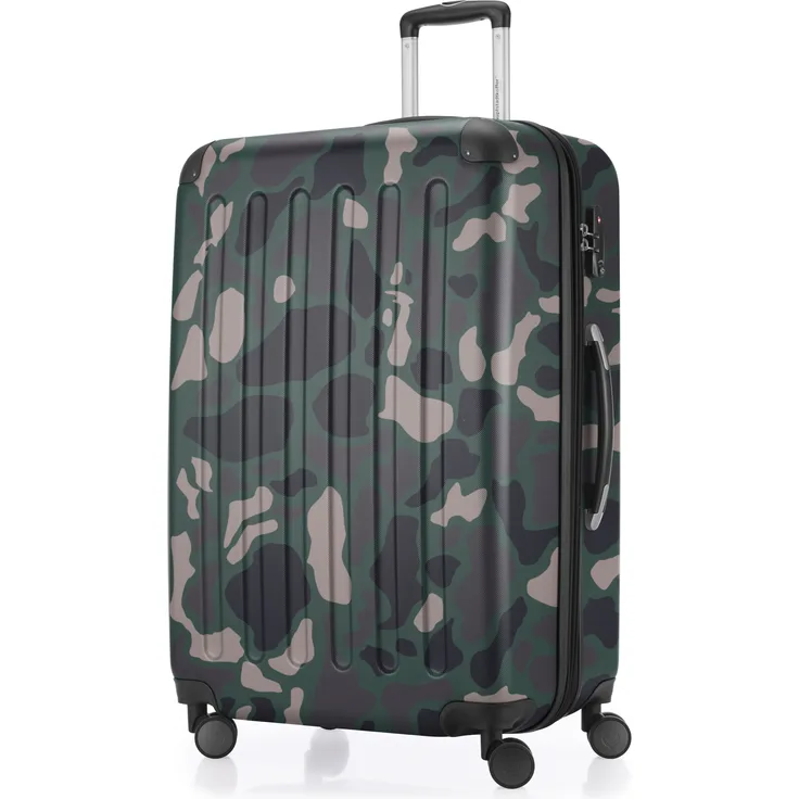 Hauptstadtkoffer Spree Großer Koffer XL Trolley Hartschalenkoffer Reisekoffer, TSA, 75 cm, 119 Liter, camouflage