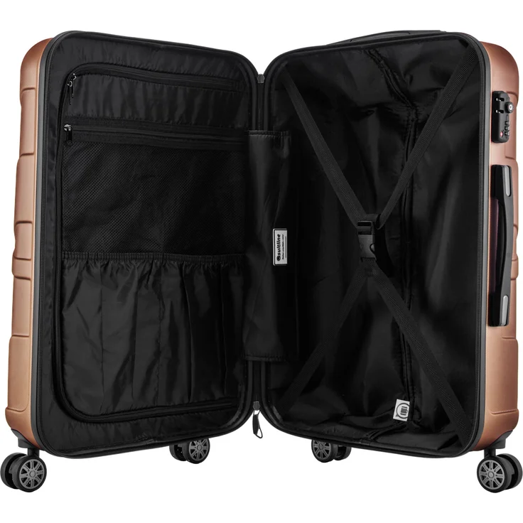 Suitline Handgepäck Hartschalen Koffer Koffer Trolley Rollkoffer Reisekoffer, TSA, 55 cm, ca. 40 Liter, 100% ABS Matt Braun – Bild 6
