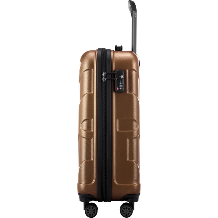 Suitline Handgepäck Hartschalen Koffer Koffer Trolley Rollkoffer Reisekoffer, TSA, 55 cm, ca. 40 Liter, 100% ABS Matt Braun – Bild 4