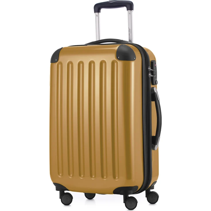 Hauptstadtkoffer Alex Handgepäck Hartschalenkoffer Kabinen Gepäck für jede Airline, 4 Rollen, Erweiterbar, 55 cm, 42 Liter TSA Zahlenschloss, herbstgold – Bild 1