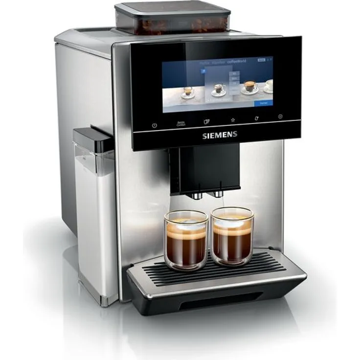 Siemens EQ.900 TQ903D03, Kaffeevollautomat silber, schwarzer Kaffeeauslauf