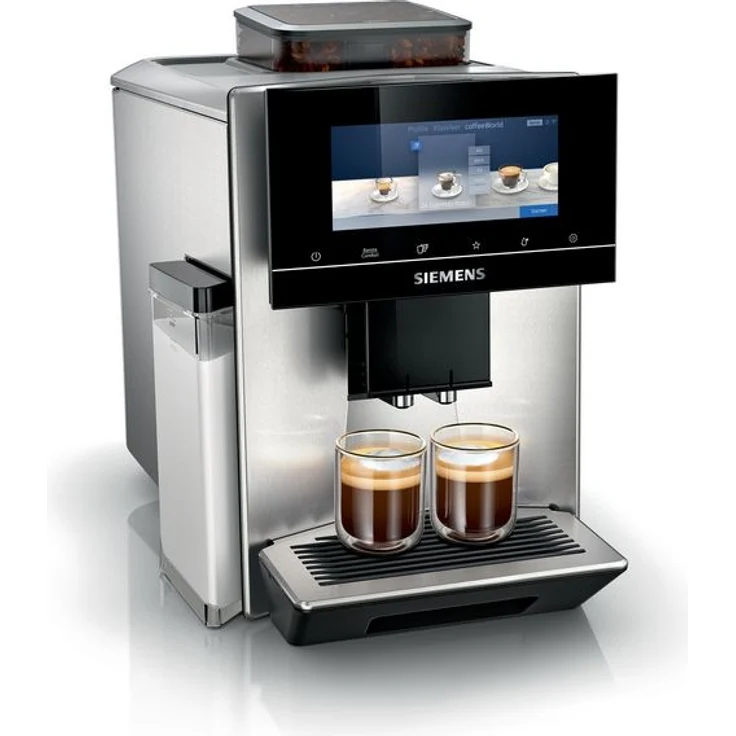 Siemens EQ.900 TQ903D03, Kaffeevollautomat silber, schwarzer Kaffeeauslauf – Bild 1