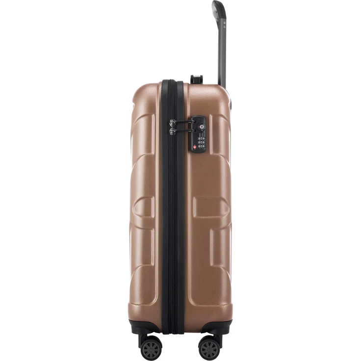 Suitline Handgepäck Hartschalen Koffer Koffer Trolley Rollkoffer Reisekoffer, TSA, 55 cm, ca. 40 Liter, 100% ABS Matt Gold – Bild 4
