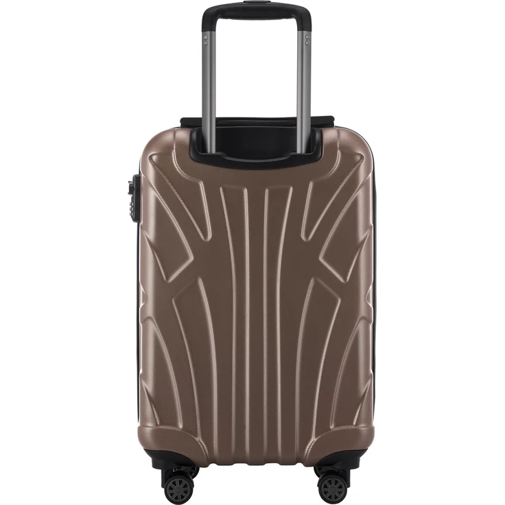 Suitline Handgepäck Hartschalen Koffer Koffer Trolley Rollkoffer Reisekoffer, TSA, 55 cm, ca. 40 Liter, 100% ABS Matt Gold – Bild 3