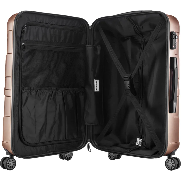 Suitline Handgepäck Hartschalen Koffer Koffer Trolley Rollkoffer Reisekoffer, TSA, 55 cm, ca. 40 Liter, 100% ABS Matt Gold – Bild 5