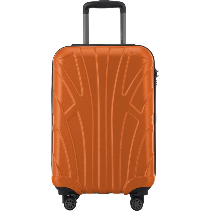Suitline Handgepäck Hartschalen Koffer Koffer Trolley Rollkoffer Reisekoffer, TSA, 55 cm, ca. 40 Liter, 100% ABS Matt Orange – Bild 2