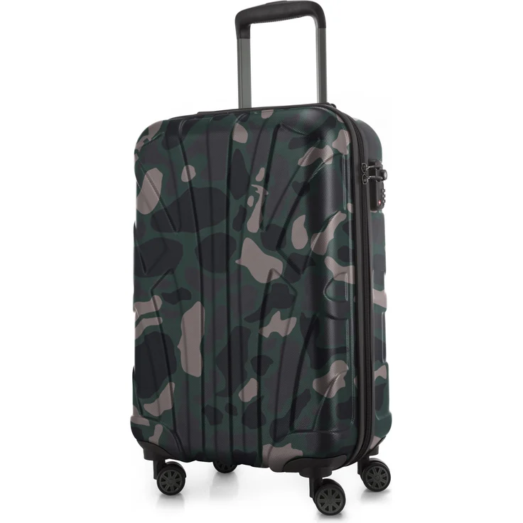 Suitline S1 Handgepäck Hartschalen, Koffer Koffer Trolley Reisekoffer, TSA, 55 cm, ca. 33 Liter, 100% ABS Matt Camouflage – Bild 1