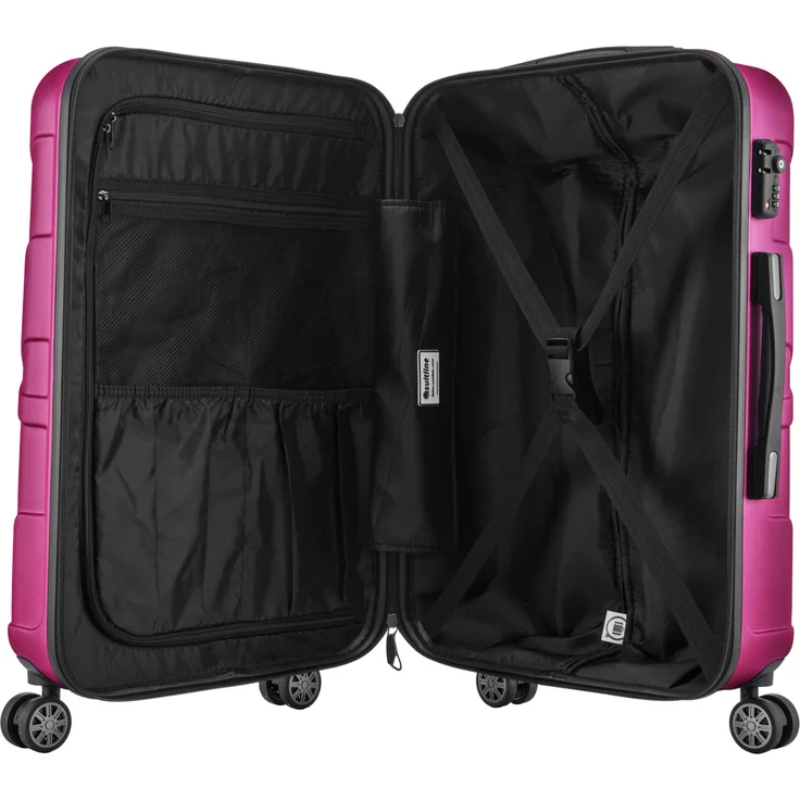 Suitline Handgepäck Hartschalen Koffer Koffer Trolley Rollkoffer Reisekoffer, TSA, 55 cm, ca. 40 Liter, 100% ABS Matt Magenta – Bild 6