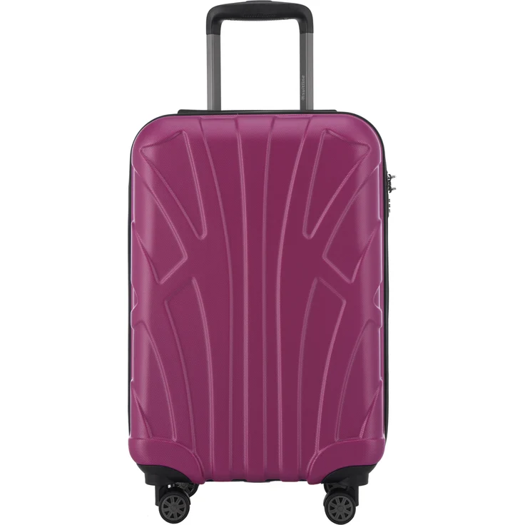 Suitline Handgepäck Hartschalen Koffer Koffer Trolley Rollkoffer Reisekoffer, TSA, 55 cm, ca. 40 Liter, 100% ABS Matt Magenta – Bild 2