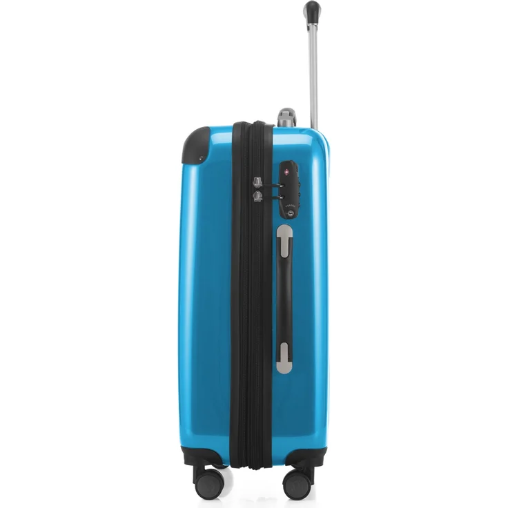 Hauptstadtkoffer Alex Handgepäck Hartschalenkoffer Kabinen Gepäck für jede Airline, 4 Rollen, Erweiterbar, 55 cm, 42 Liter cyanblau, TSA Zahlenschloss – Bild 2
