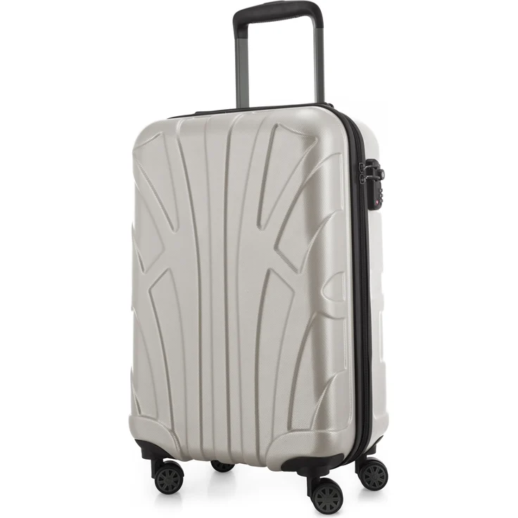Suitline Handgepäck Hartschalen Koffer Koffer Trolley Rollkoffer Reisekoffer, TSA, 55 cm, ca. 40 Liter, 100% ABS Matt matt Weiß – Bild 1