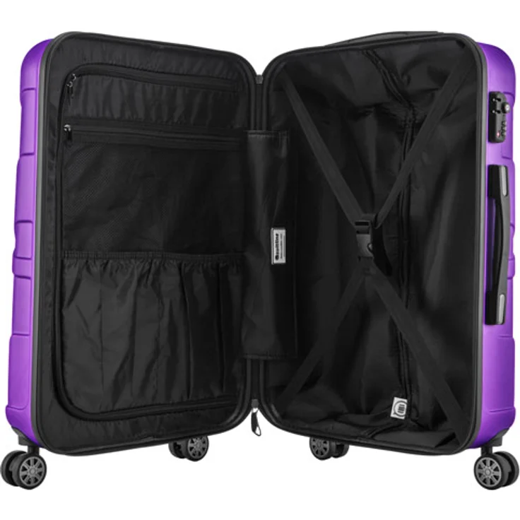 Suitline Handgepäck Hartschalen Koffer Koffer Trolley Rollkoffer Reisekoffer, TSA, 55 cm, ca. 40 Liter, 100% ABS Matt Lila – Bild 6