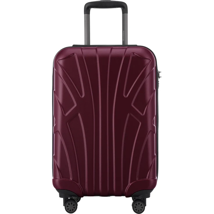 Suitline Handgepäck Hartschalen Koffer Koffer Trolley Rollkoffer Reisekoffer, TSA, 55 cm, ca. 40 Liter, 100% ABS Matt Burgund – Bild 2