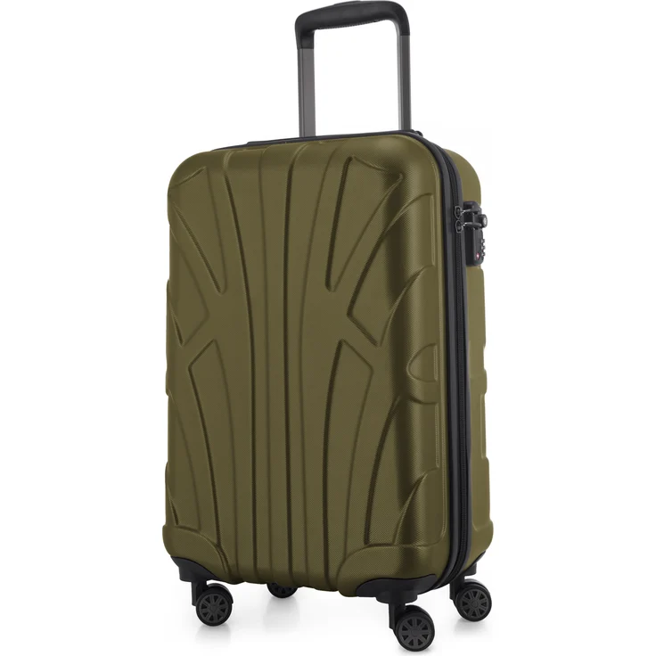 Suitline Handgepäck Hartschalen Koffer Koffer Trolley Rollkoffer Reisekoffer, TSA, 55 cm, ca. 40 Liter, 100% ABS Matt Burgund – Bild 7