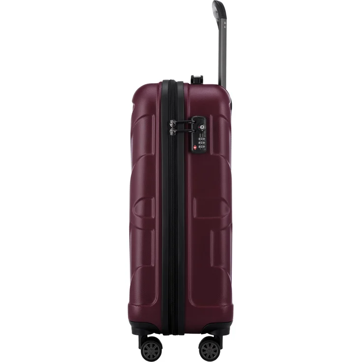 Suitline Handgepäck Hartschalen Koffer Koffer Trolley Rollkoffer Reisekoffer, TSA, 55 cm, ca. 40 Liter, 100% ABS Matt Burgund – Bild 4