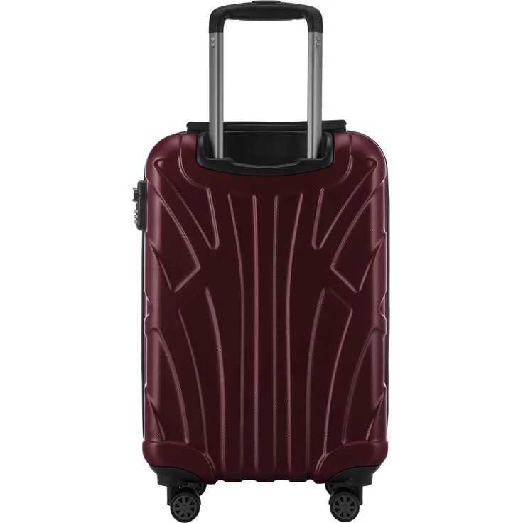 Suitline Handgepäck Hartschalen Koffer Koffer Trolley Rollkoffer Reisekoffer, TSA, 55 cm, ca. 40 Liter, 100% ABS Matt Burgund – Bild 3