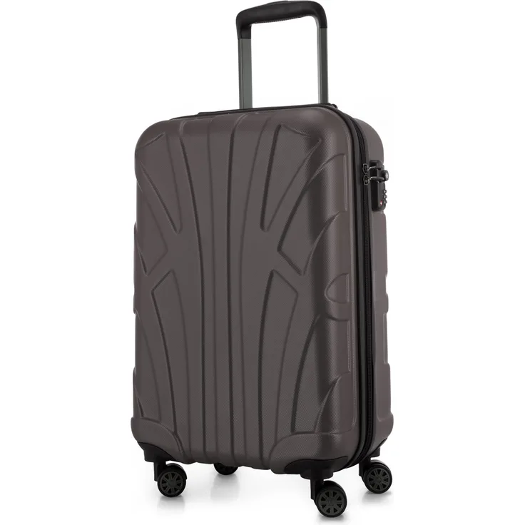 Suitline Handgepäck Hartschalen Koffer Koffer Trolley Rollkoffer Reisekoffer, TSA, 55 cm, ca. 40 Liter, 100% ABS Matt Titan
