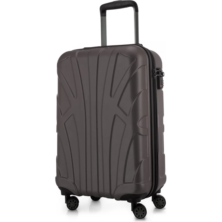 Suitline Handgepäck Hartschalen Koffer Koffer Trolley Rollkoffer Reisekoffer, TSA, 55 cm, ca. 40 Liter, 100% ABS Matt Titan – Bild 1