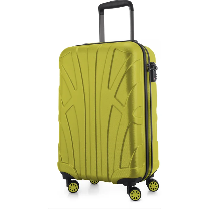 Suitline Handgepäck Hartschalen Koffer Koffer Trolley Rollkoffer Reisekoffer, TSA, 55 cm, ca. 40 Liter, 100% ABS Matt Farn – Bild 1