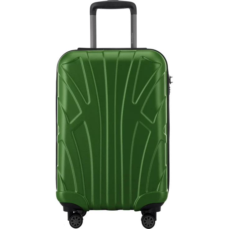 Suitline Handgepäck Hartschalen Koffer Koffer Trolley Rollkoffer Reisekoffer, TSA, 55 cm, ca. 40 Liter, 100% ABS Matt Grün – Bild 2