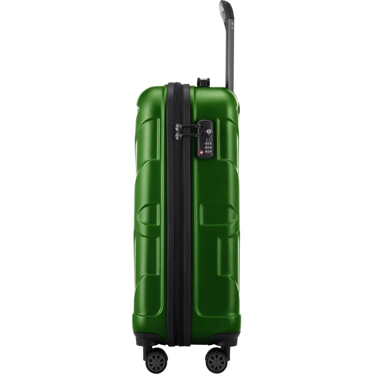 Suitline Handgepäck Hartschalen Koffer Koffer Trolley Rollkoffer Reisekoffer, TSA, 55 cm, ca. 40 Liter, 100% ABS Matt Grün – Bild 4