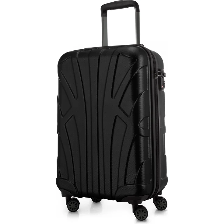 Suitline Handgepäck Hartschalen Koffer Koffer Trolley Rollkoffer Reisekoffer, TSA, 55 cm, ca. 40 Liter, 100% ABS Matt Schwarz – Bild 1