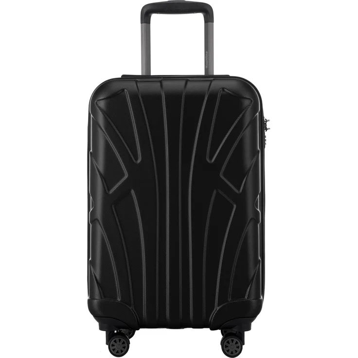Suitline Handgepäck Hartschalen Koffer Koffer Trolley Rollkoffer Reisekoffer, TSA, 55 cm, ca. 40 Liter, 100% ABS Matt Schwarz – Bild 2