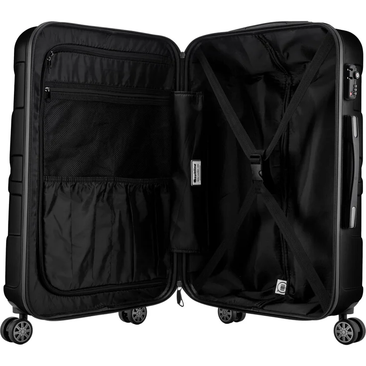 Suitline Handgepäck Hartschalen Koffer Koffer Trolley Rollkoffer Reisekoffer, TSA, 55 cm, ca. 40 Liter, 100% ABS Matt Schwarz – Bild 5