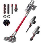 iceagle Akku-Stielstaubsauger Akku Staubsauger, 4 in 1 Staubsauger Kabellos, 27000Pa Saugleistung, bis zu 45 Min. Laufzeit, Kabelloser Staubsauger mit Touch Display, bnehmbarer Akku, Bürstenrolle, beutellos