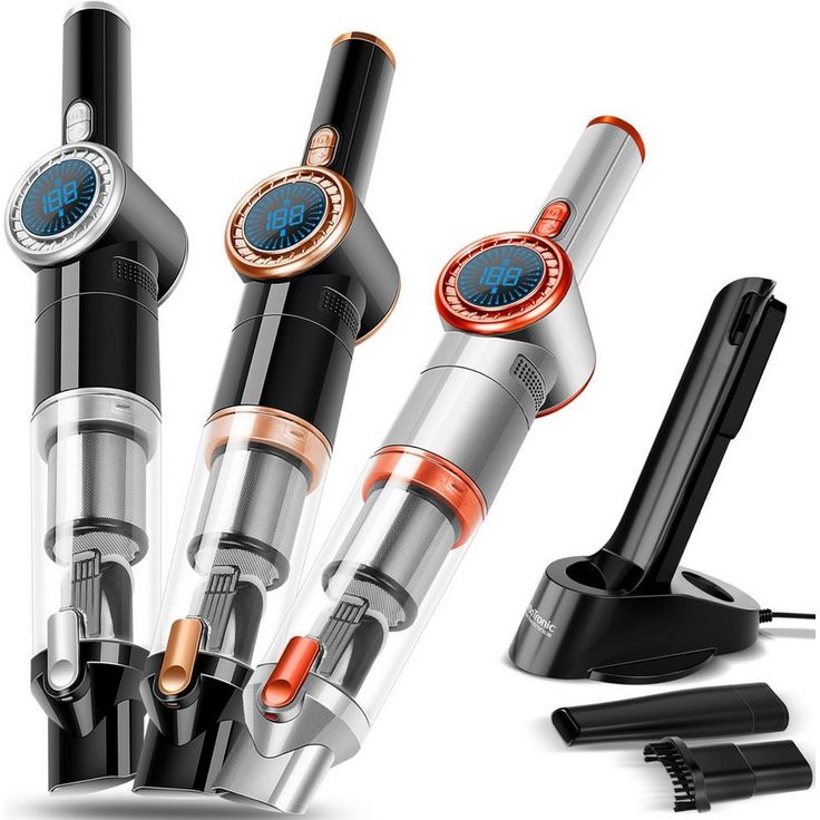 TurboTronic by Z-Line Akku-Handstaubsauger CT20 extrem saugstark mit 15000 Pa, 90 W, beutellos, Akkustaubsauger mit Ladestation, Wandhalterung, Zubehörhalterung, Fugendüse und Bürstenaufsatz, Akku Hand Staubsauger für Auto und Co., Akkusauger, Akkuhandstau