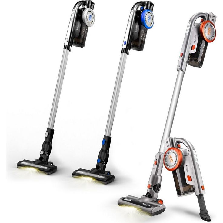 TurboTronic by Z-Line Akku-Hand-und Stielstaubsauger Akku-Staubsauger kabellos 2in1 Handstaubsauger, 120 W, beutellos, beutelloser Akku-Staubsauger, kabellos mit Wandhalterung und LED-Licht