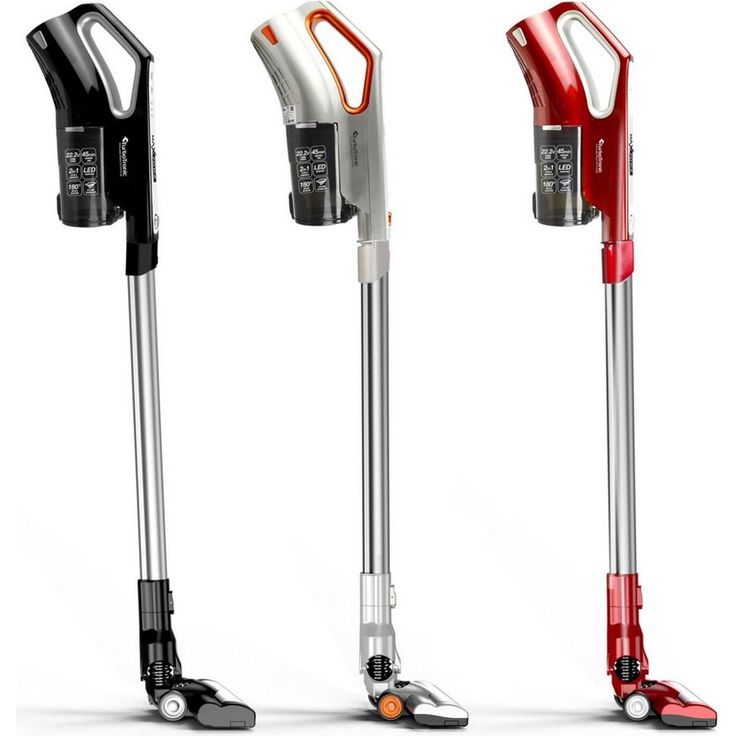 TurboTronic by Z-Line Akku-Hand-und Stielstaubsauger 2in1 Akkustaubsauger Handstaubsauger kabellos, 100 W, Beutellos, Schwarz, Rot oder Silber-Orange, Bodensaubsauger, Handstaubsauger, Stiel-Staubsauger, Black, Red, Silver