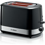 Bosch TAT6A513 2-Schlitz-Toaster, 800 W, 2 Scheiben, Highlift, elektronische Bräunungskontrolle, schwarz