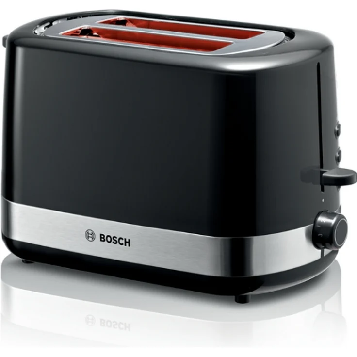 Bosch TAT6A513 2-Schlitz-Toaster, 800 W, 2 Scheiben, Highlift, elektronische Bräunungskontrolle, schwarz – Bild 1