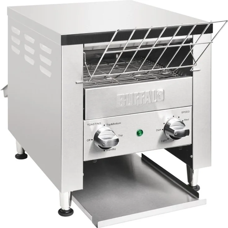 Buffalo 96970 Durchlauftoaster, 2,4kW, 400 Scheiben/Std., Durchlauf- und Rücklaufschacht, silber